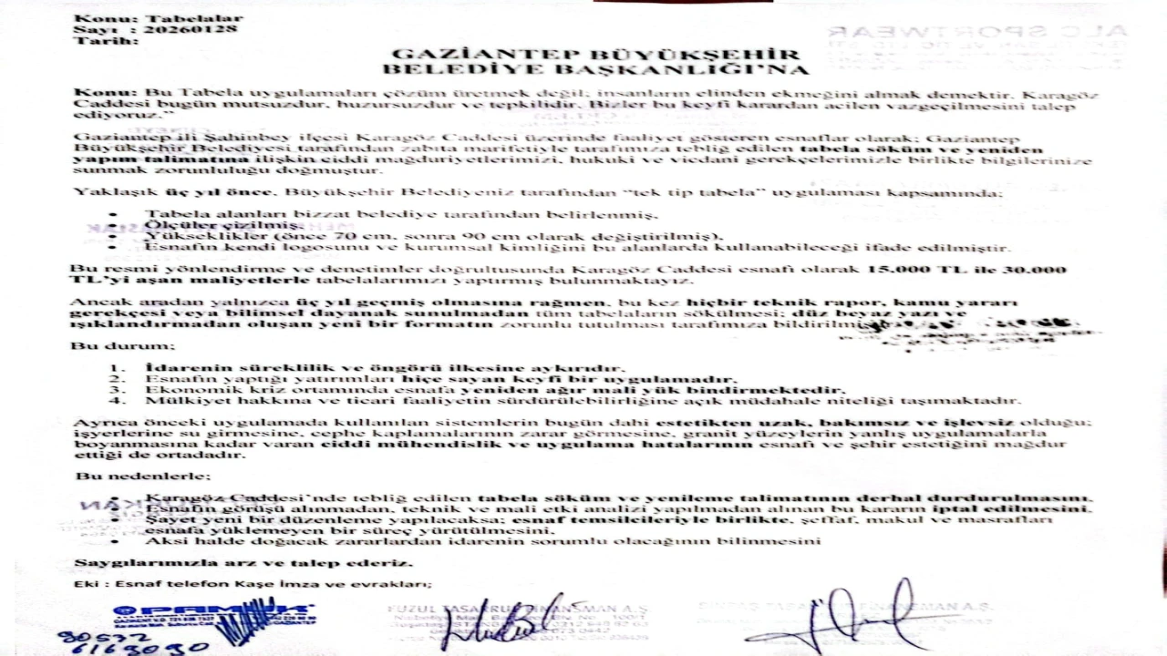 Gaziantep’te Tabela Krizi: "Belediyenin Canı Sıkıldıkça Esnaf Para mı Harcayacak?"